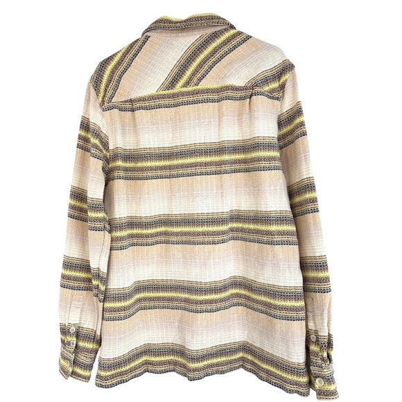 Rare Scotch & Soda Over Shirt Cotton Stripe Button-Up Textured Neutral RDD10671 - Picture 4 of 8